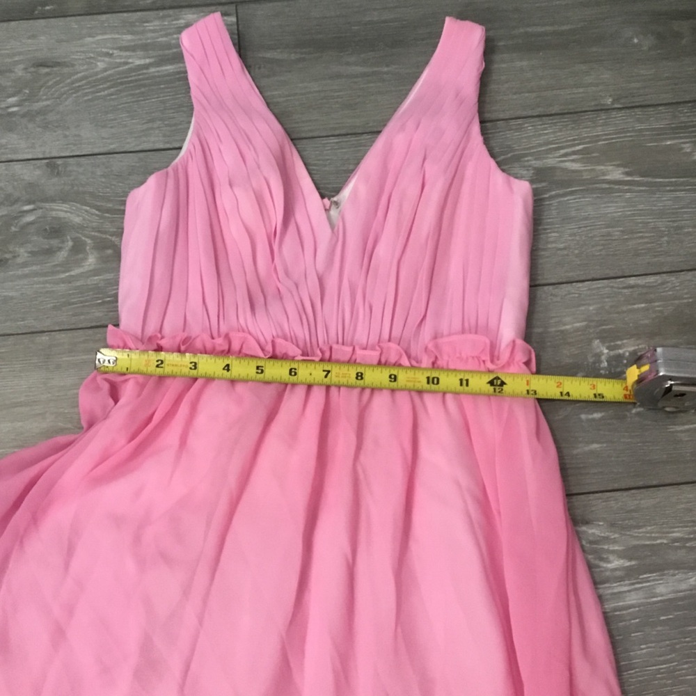 AIDEN AIDEN MATTOX Pink Colorblock Tiered Ruffle Maxi Dress size 0 - Picture 7 of 14